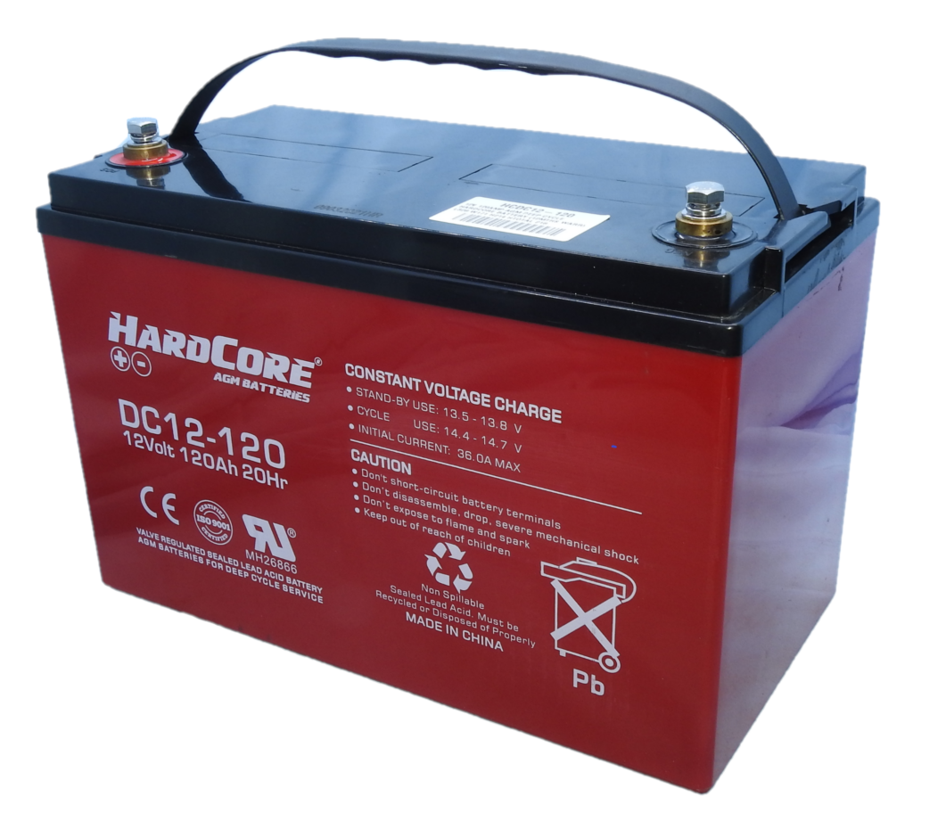 HCDC12 120 DC12 120 12VOLT 120AH AGM DEEP CYCLE HARDCORE BATTERY