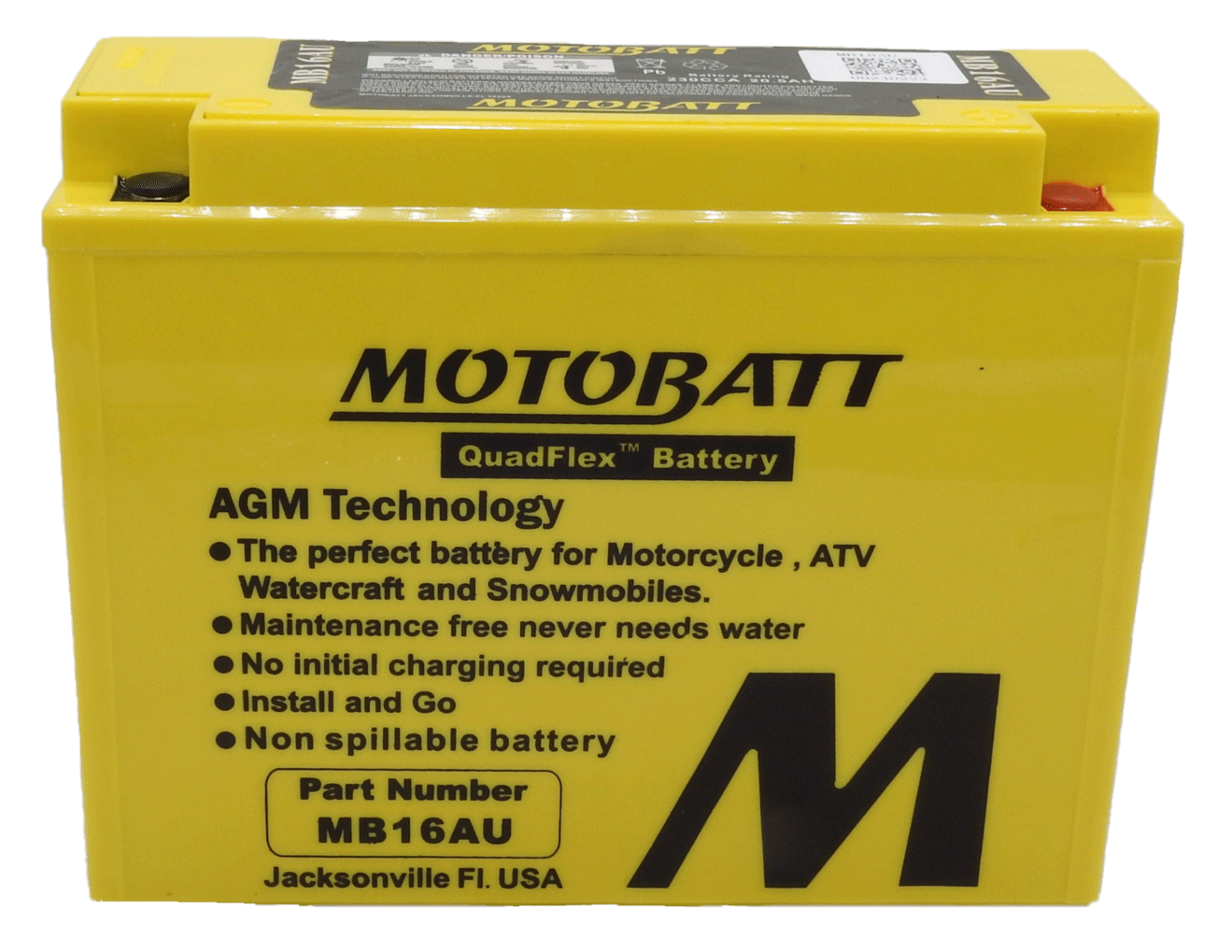 MB16AU MB16AU 12VOLT 240CCA 20 5AH MOTOBATT AGM QUADFLEX BATTERY