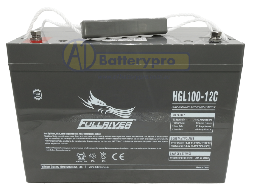 Picture of HGL100-12 - 12VOLT 608CCA 100AH  PREMIUM FULLRIVER AGM SEALED BATTERY - LHP