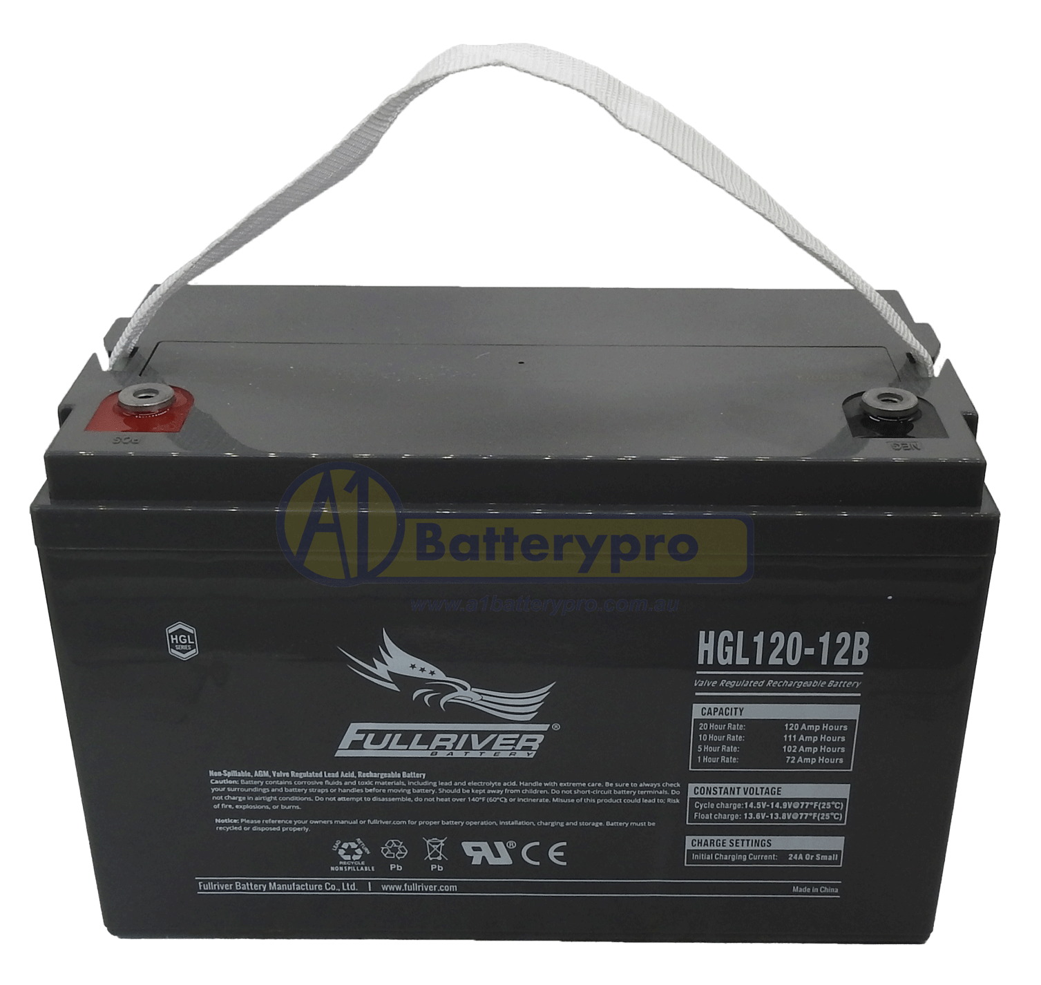 HGL120-12B HGL120-12B - 12VOLT 720CCA 120AH FULLRIVER AGM BATTERY - LHP ...