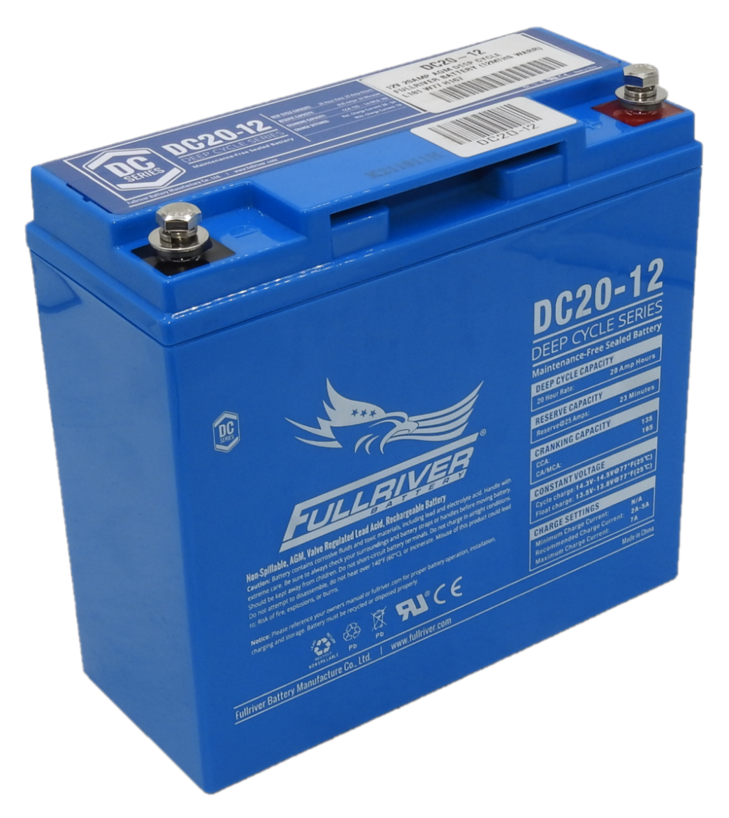 Picture of DC20-12 - 12VOLT 20AH PREMIUM FULLRIVER HOUR AGM DEEP CYCLE BATTERY - RHP