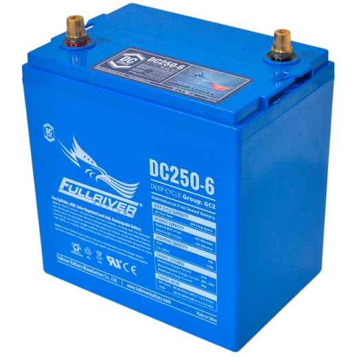 Picture of DC250-6 - 6VOLT 250AH PREMIUM FULLRIVER  AGM DEEP CYCLE  BATTERY - TALL LHP