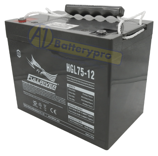 Picture of HGL75-12 - 12VOLT 75AH 450CCA FULLRIVER AGM BATTERY - ACTIVFIRE/CSIRO APPROVED