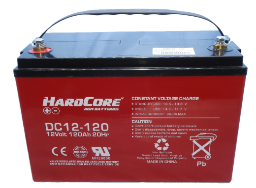 Picture of DC12-120 - 12VOLT 120AH AGM DEEP CYCLE HARDCORE BATTERY - LHP