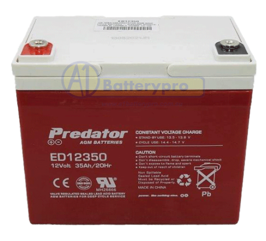 Picture of ED12350 - 12VOLT 35AH C20 PREDATOR AGM DEEP CYCLE BATTERY - ELECTRIC VEHICLE