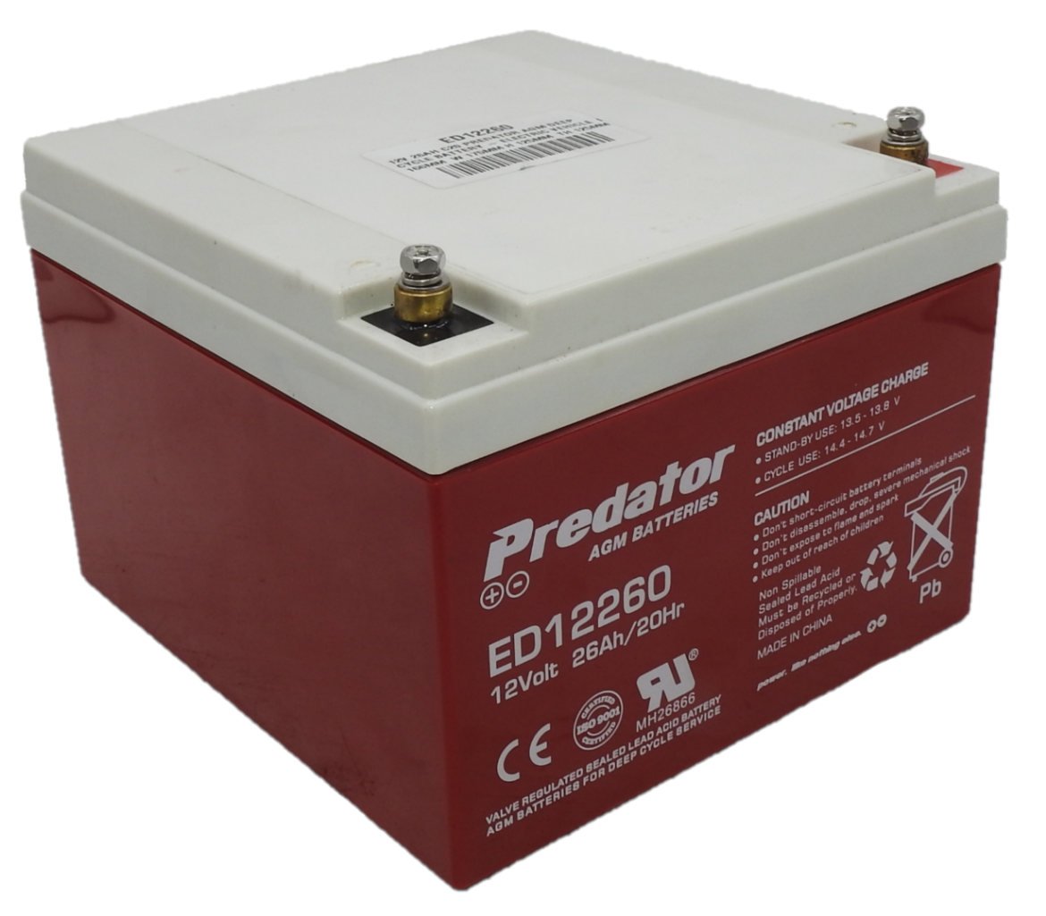 Picture of ED12260 - 12VOLT 26AH C20 PREDATOR AGM DEEP CYCLE BATTERY - ELECTRIC VEHICLE