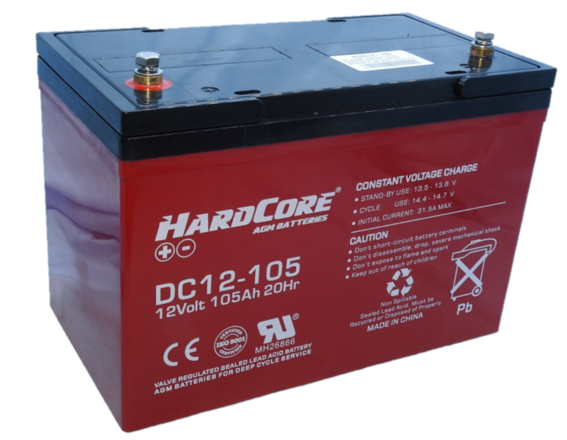 Picture of DC12-105 - 12VOLT 105AH AGM DEEP CYCLE HARDCORE BATTERY - LHP