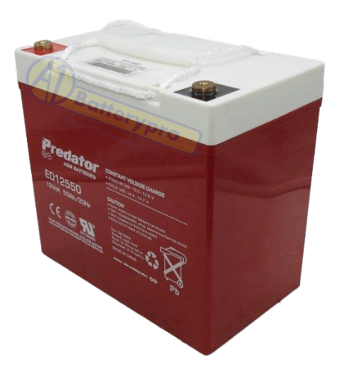 Picture of ED12550 - 12VOLT 55AH C20 PREDATOR AGM DEEP CYCLE BATTERY - ELECTRIC VEHICLE