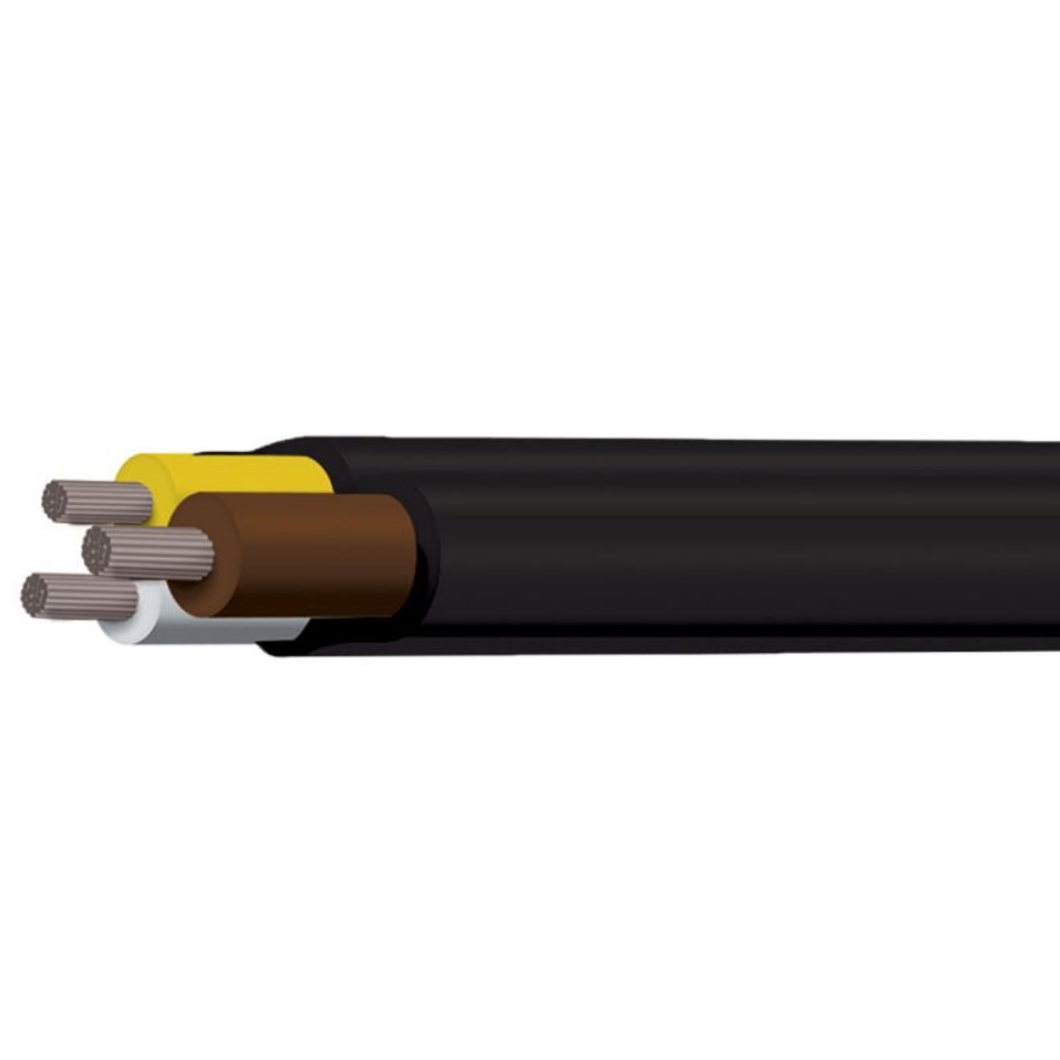 Picture of TYCAB 3MM 3 CORE CABLE 10A TWIN SHEATH BROWN/WHITE/YELLOW