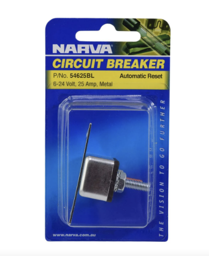 Picture of NARVA METAL CIRCUIT BREAKER AUTO RESET 25A