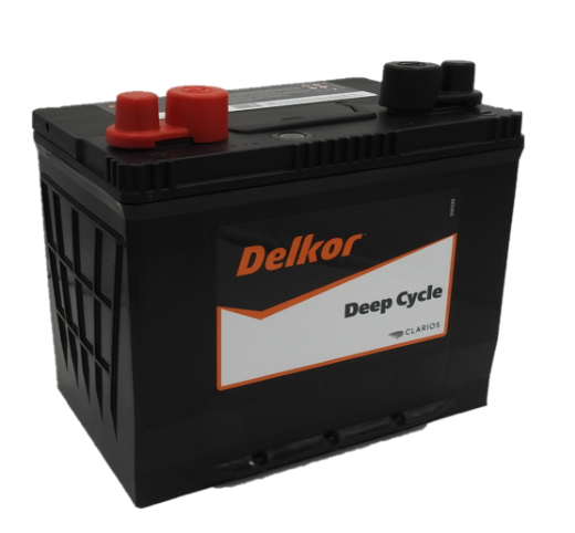 Picture of HDC24 - 12VOLT 580CCA 82AH DELKOR EXTRA HEAVY DUTY DEEP CYCLE MAINTENANCE FREE BATTERY - LHP