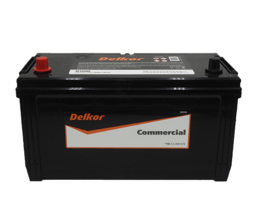 Picture of N100R - 12VOLT 750CCA 100AH DELKOR HEAVY DUTY COMMERCIAL MAINTENANCE FREE BATTERY - LHP