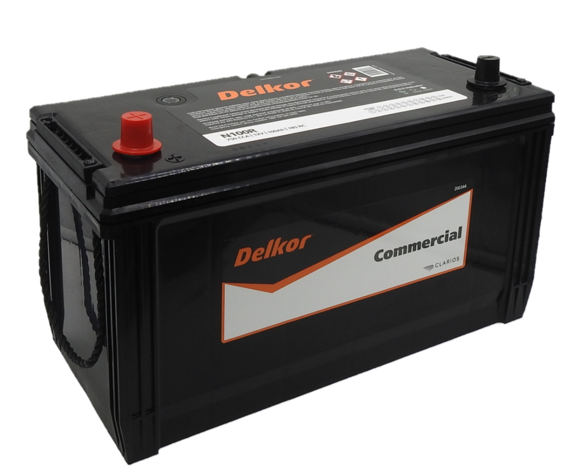 Picture of N100R - 12VOLT 750CCA 100AH DELKOR HEAVY DUTY COMMERCIAL MAINTENANCE FREE BATTERY - LHP