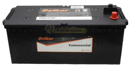 Picture of DINB-N180 - 12VOLT 1050CCA 180AH DELKOR EXTRA HEAVY DUTY COMMERCIAL MAINTENANCE FREE BATTERY - LHP