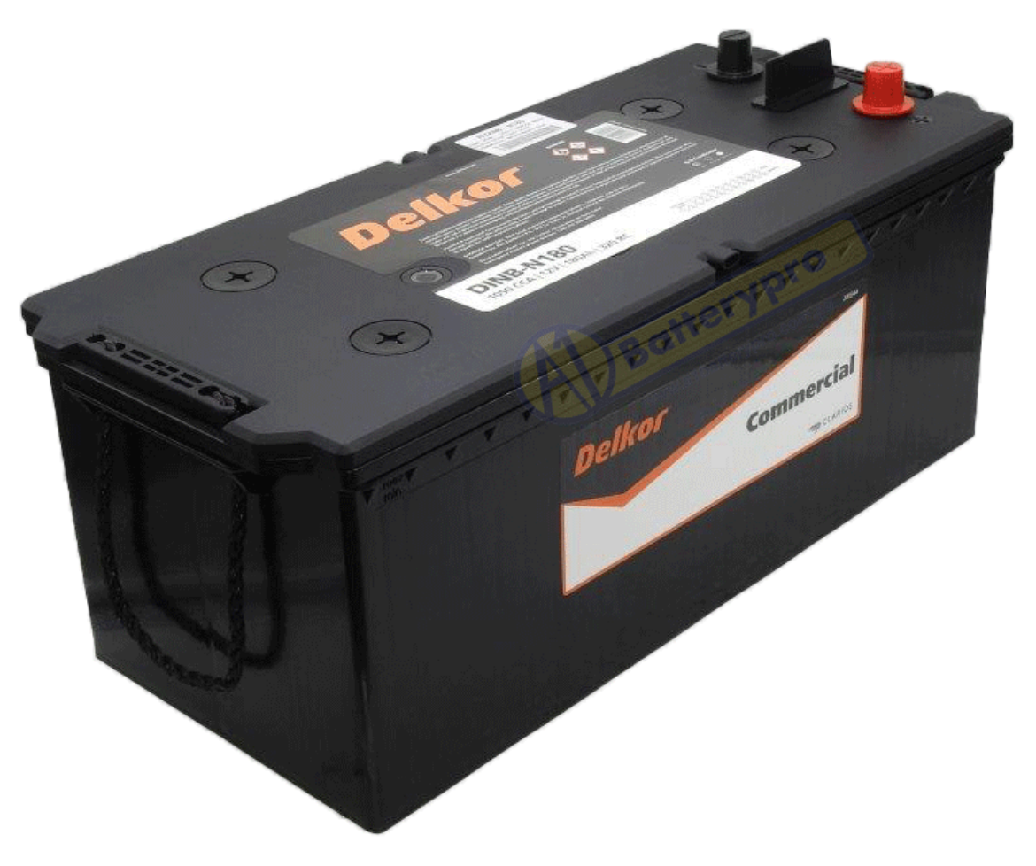 Picture of DINB-N180 - 12VOLT 1050CCA 180AH DELKOR EXTRA HEAVY DUTY COMMERCIAL MAINTENANCE FREE BATTERY - LHP