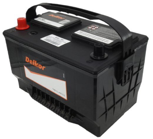 Picture of 65-7MF - 12VOLT 850CCA 85AH DELKOR HEAVY DUTY CALCIUM MAINTENANCE FREE BATTERY - LHP