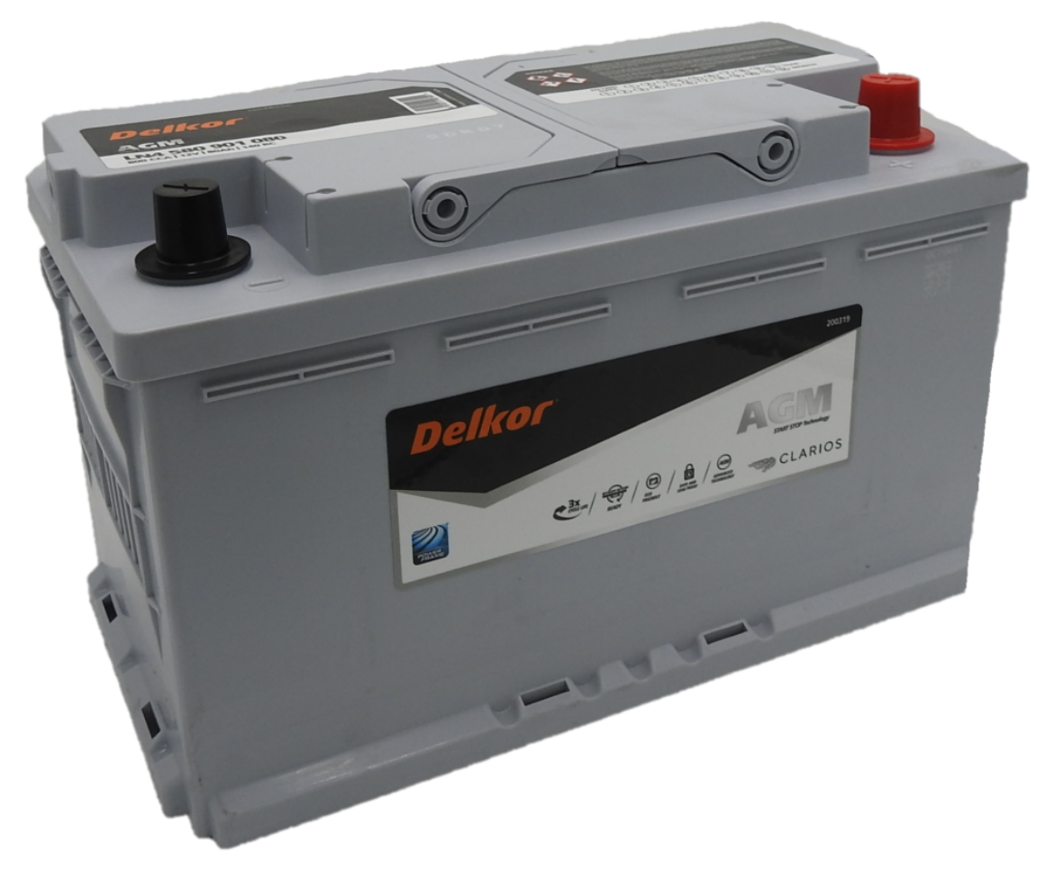 Picture of LN4580901080 - 12VOLT 800CCA 80AH DELKOR HEAVY DUTY AGM STOP START MAINTENANCE FREE BATTERY - RHP (580 901 080 / DIN77H) - RHP