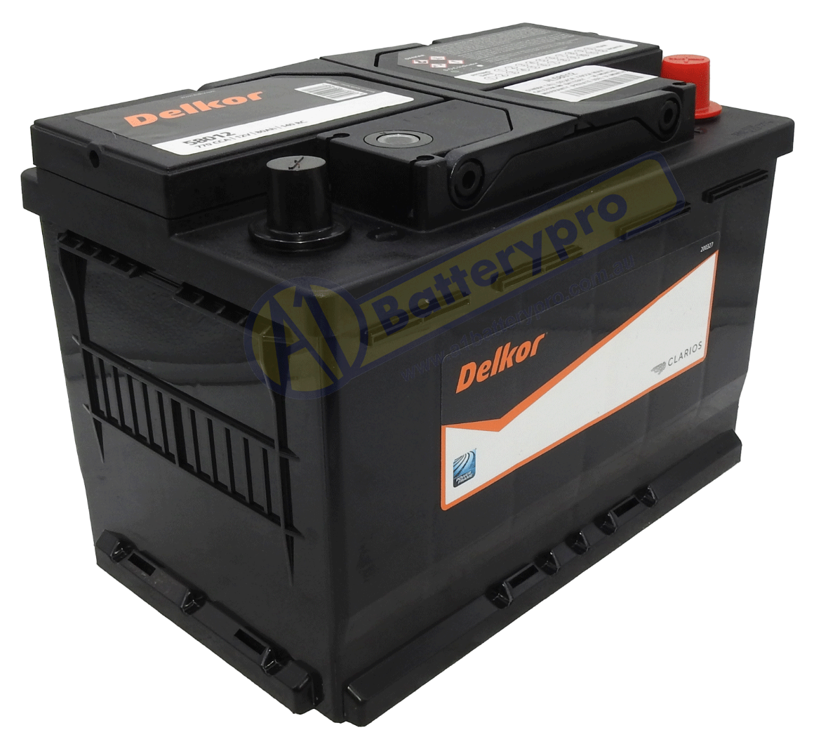 Picture of 58012 - 12VOLT 770CCA 80AH DELKOR HEAVY DUTY CALCIUM MAINTENANCE FREE BATTERY - RHP - DIN66H