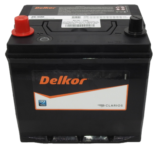 Picture of 26-500 - 12VOLT 500CCA 45AH DELKOR HEAVY DUTY CALCIUM MAINTENANCE FREE BATTERY - LHP