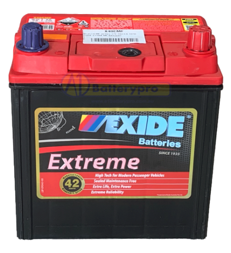 Picture of NS40ZALMF - 12VOLT 400CCA 44AH EXIDE EXTRA MF BATTERY (X40C) - RHP