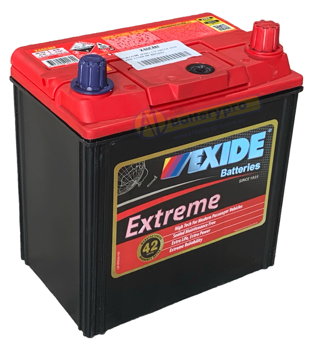 Picture of NS40ZALMF - 12VOLT 400CCA 44AH EXIDE EXTRA MF BATTERY (X40C) - RHP