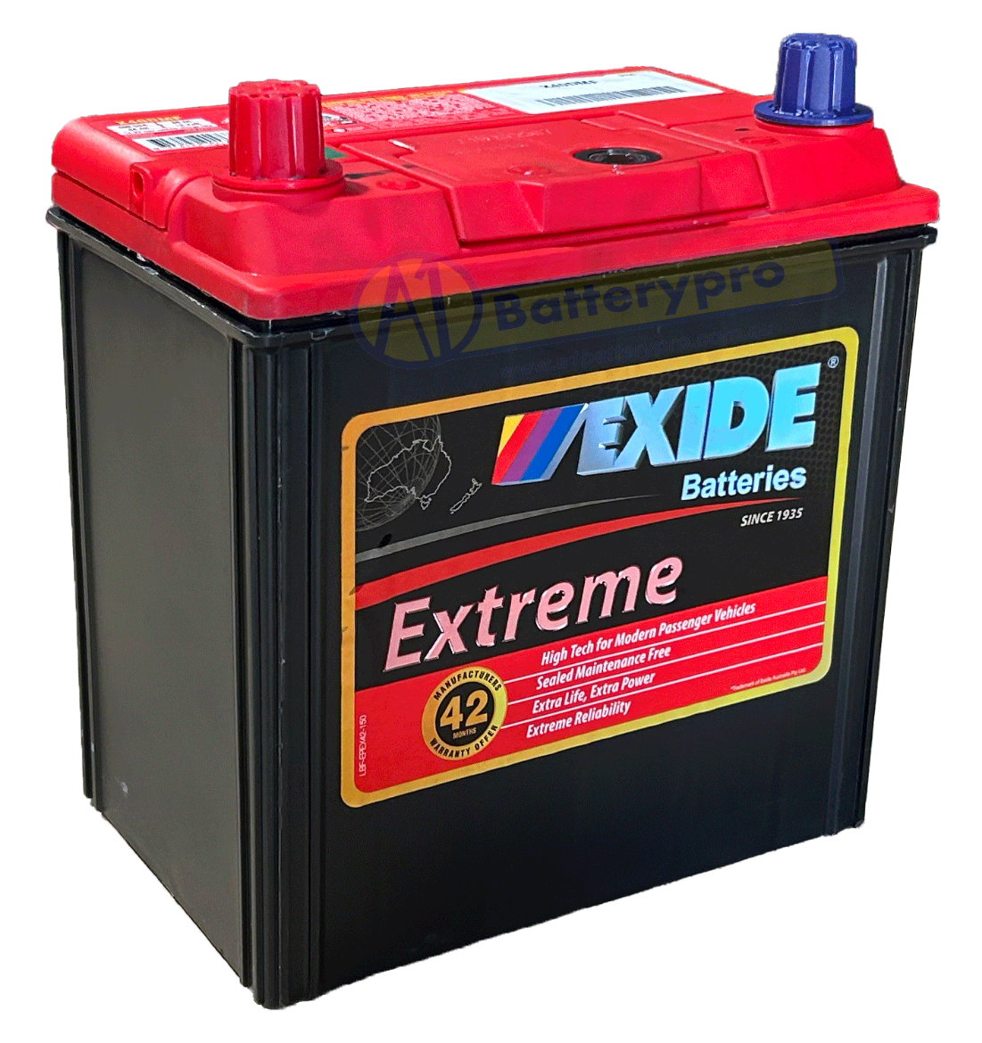 Picture of NS40ZAMF - 12VOLT 400CCA 44AH EXIDE EXTRA MF BATTERY - LHP (X40D)