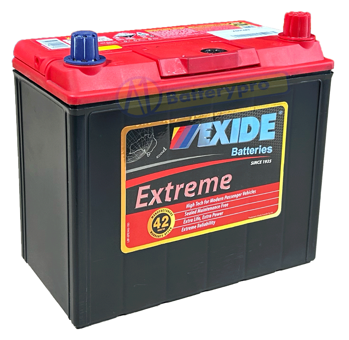 Picture of NS60AL / X60C - 12VOLT 480CCA 50AH EXIDE EXTRA MAINTENANCE FREE BATTERY (55B24LS) - RHP