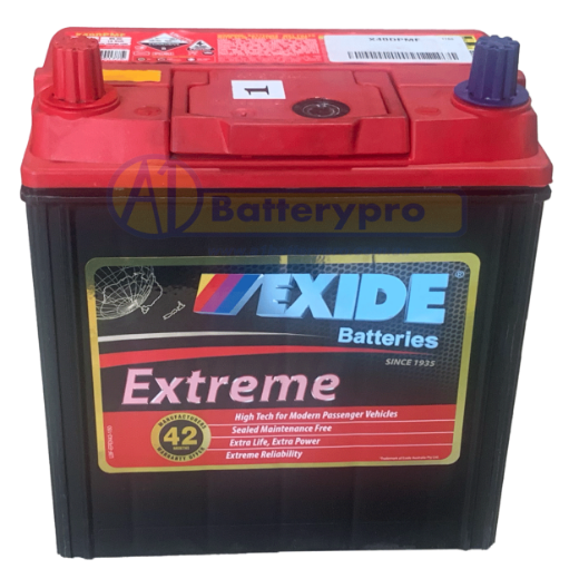 Picture of NS40 - 12VOLT 400CCA 44AH EXIDE EXTRA MAINTENANCE FREE BATTERY - LHP (X40DP)