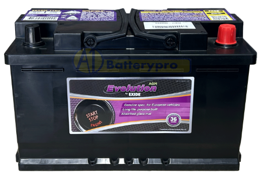 Picture of DIN77H - 12VOLT 800CCA EXIDE AGM STOP START TECHNOLOGY BATTERY - RHP