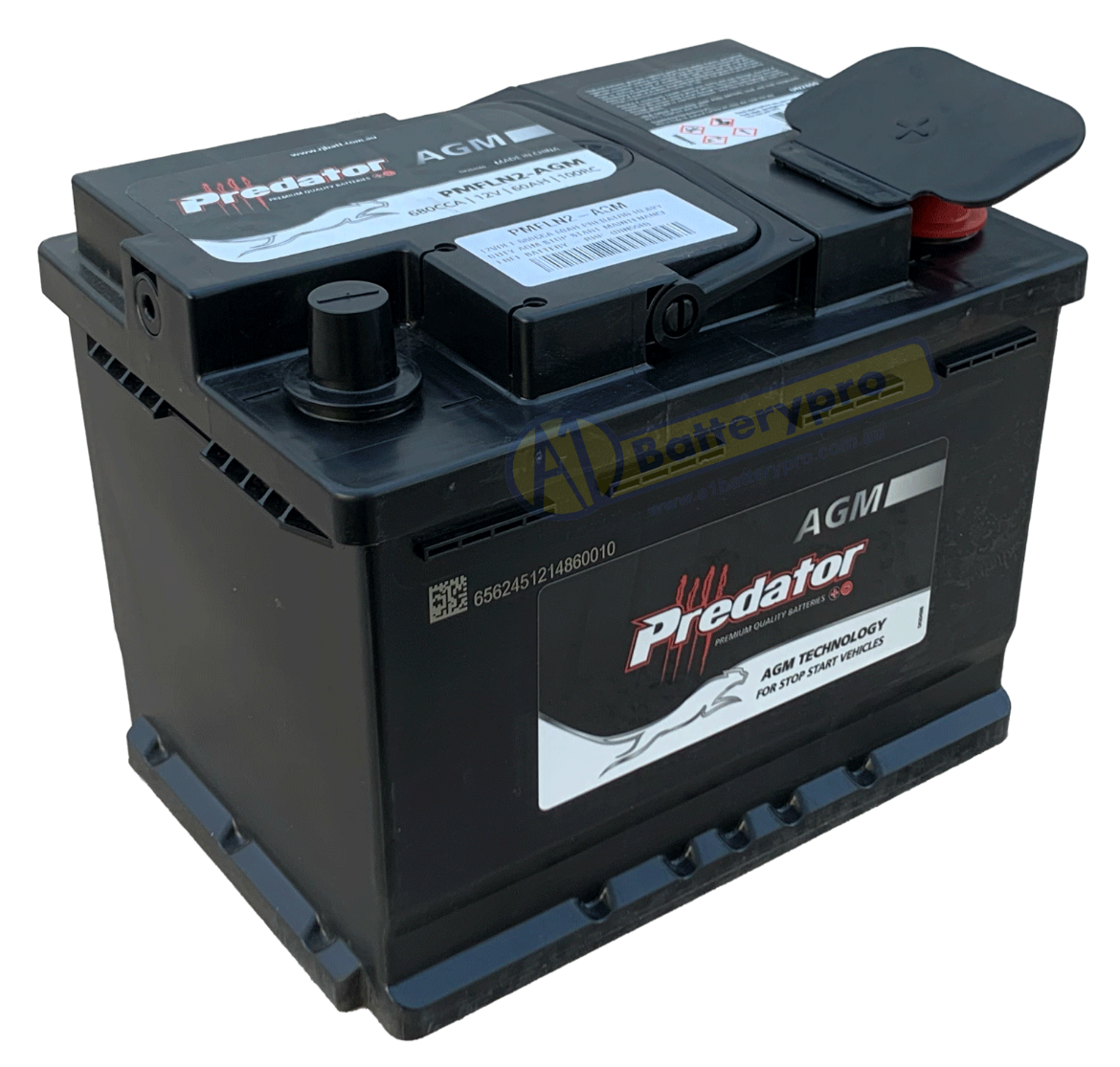 Picture of LN2-AGM 12VOLT 680CCA 60AH PREDATOR HEAVY DUTY AGM STOP START MAINTENANCE FREE BATTERY - RHP  (DIN55H)
