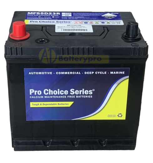 Picture of MF55D23R - 12VOLT 550CCA PRO CHOICE SERIES CALCIUM MAINTENANCE FREE BATTERY