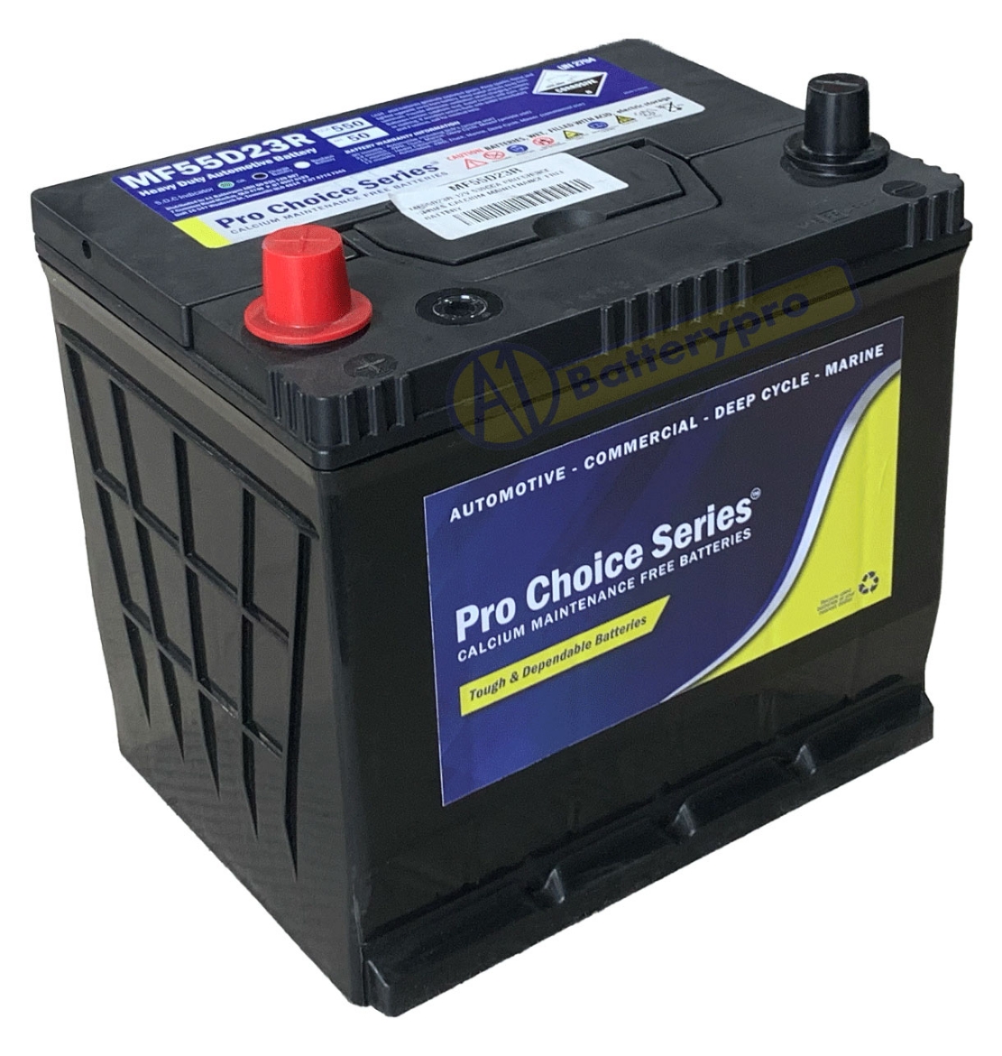 Picture of MF55D23R - 12VOLT 550CCA PRO CHOICE SERIES CALCIUM MAINTENANCE FREE BATTERY