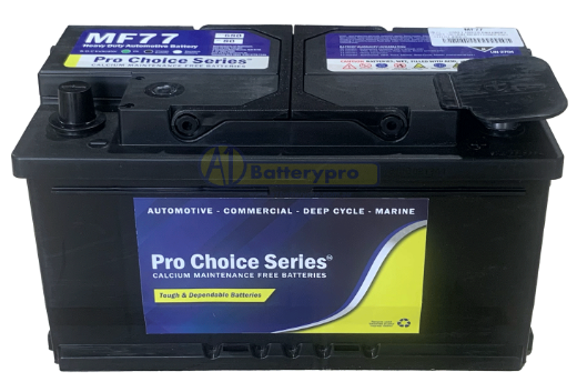 Picture of MF77 - 12VOLT 680CCA PRO CHOICE SERIES CALCIUM MAINTENANCE FREE BATTERY (DIN77)