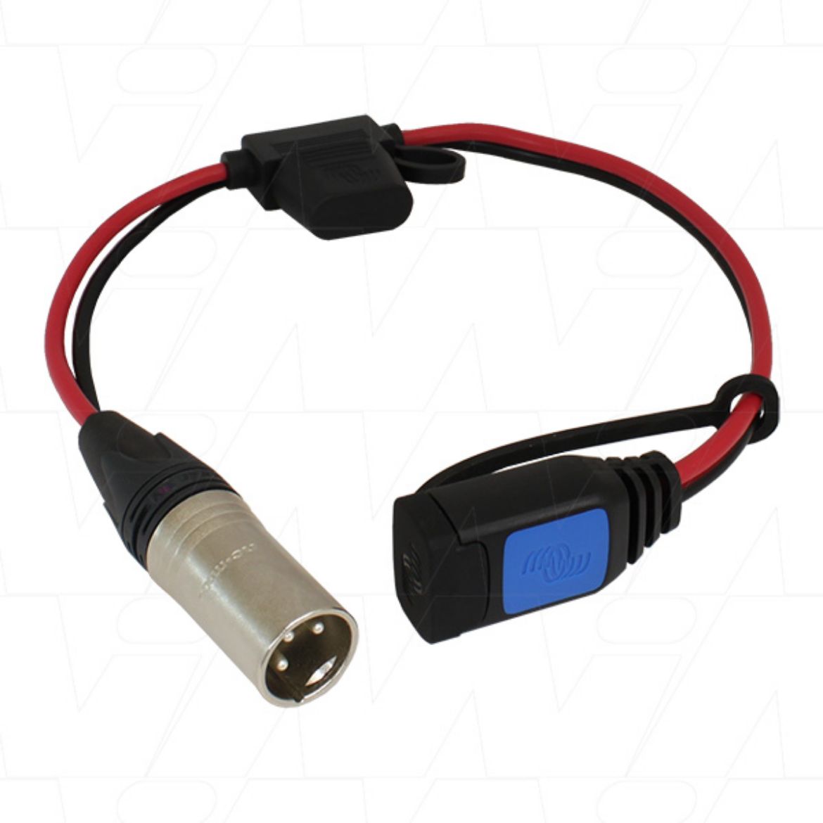 Picture of LEAD TO XLR 3-PiN CONNECTOR WITH 30A AUTO BLADE FUSE - SUITS IP65 VICTRON CHARGERS (BPC900100004XLR)