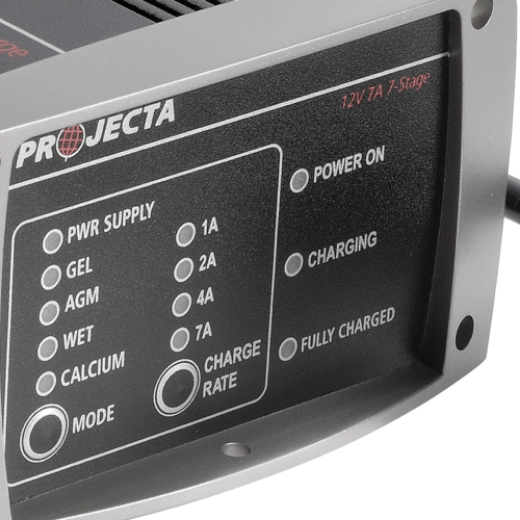 Picture of 12V 7AH PROJECTA FULLY AUTOMATIC 7 STAGE SWITCH MODE INTELLI-CHARGE BATTERY CHARGER