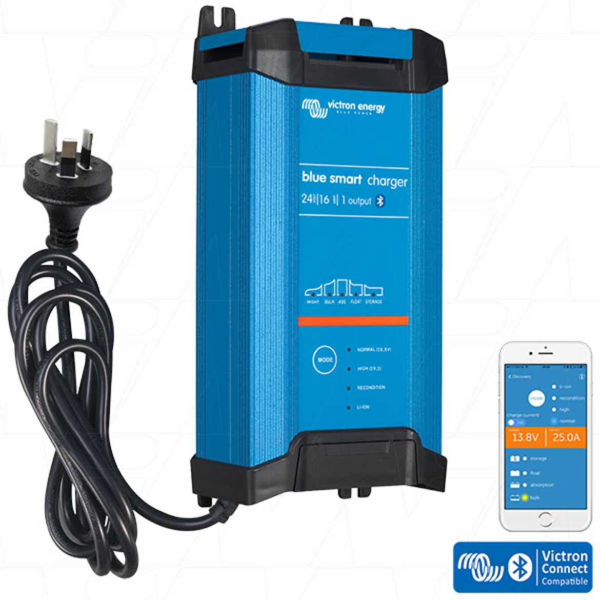 Picture of 24V 16AH VICTRON BLUE SMART SLA/LIFEPO4 SINGLE OUTPUT CHARGER - IP22 RATING *DOES NOT INCLUDE DC CABLES*