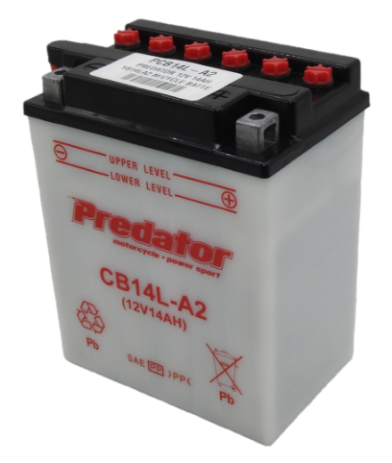 Picture of PCB14L-A2 - 12VOLT 14AH PREDATOR MOTORCYCLE CONVENTIONAL BATTERY - RHP