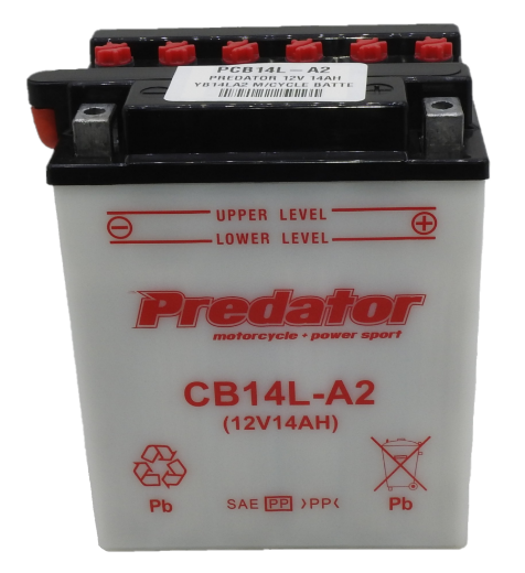 Picture of PCB14L-A2 - 12VOLT 14AH PREDATOR MOTORCYCLE CONVENTIONAL BATTERY - RHP