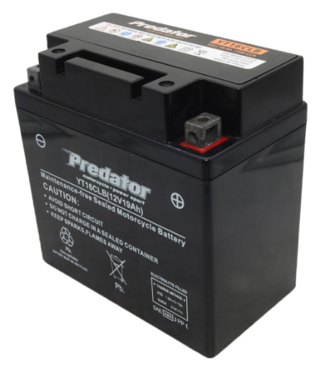 Picture of YB16CL-BS - 12VOLT 19AH  PREDATOR MOTORCYCLE AGM BATTERY WITH ACID PACK - RHP
