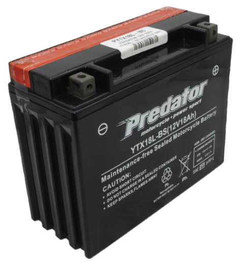 Picture of YTX18L-BS - 12VOLT 18AH PREDATOR MOTORCYCLE AGM BATTERY WITH ACID PACK - RHP