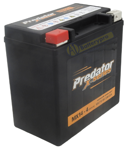 Picture of MX14-4 - 12VOLT 230 CCA 12AH PREDATOR X-SERIES AGM BATTERY - LHP