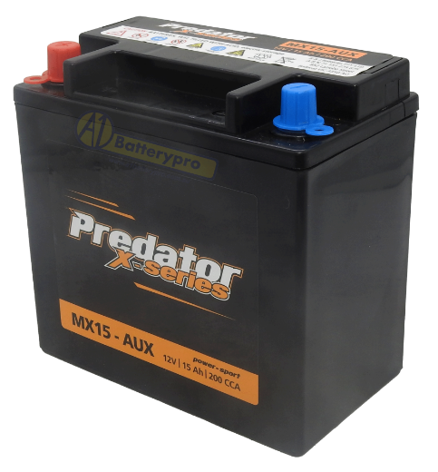 Picture of MX15-AUX - 12VOLT 200CCA 15AH PREDATOR AGM BATTERY - AUXILLARY BACK-UP BATTERY