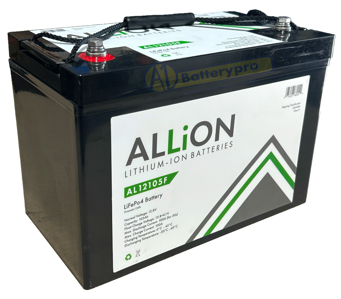 Picture of 12VOLT 105AH / 100A BMS ALLION LITHIUM DEEP CYCLE BATTERY - NON BLUETOOTH MODEL - IP65 RATING