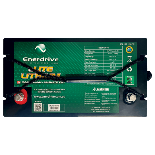 Picture of ENERDRIVE ELITE 12 VOLT 100AH LIFEPO4 LITHIUM BATTERY - IP63 RATING