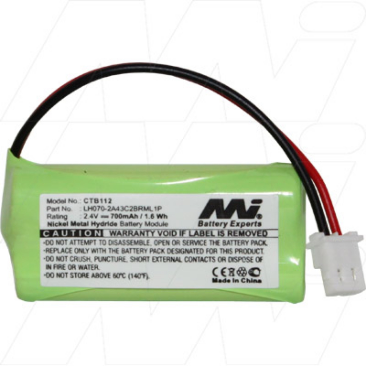 Picture of CTB-112 2.4V NIMH CORDLESS PHONE BATTERY