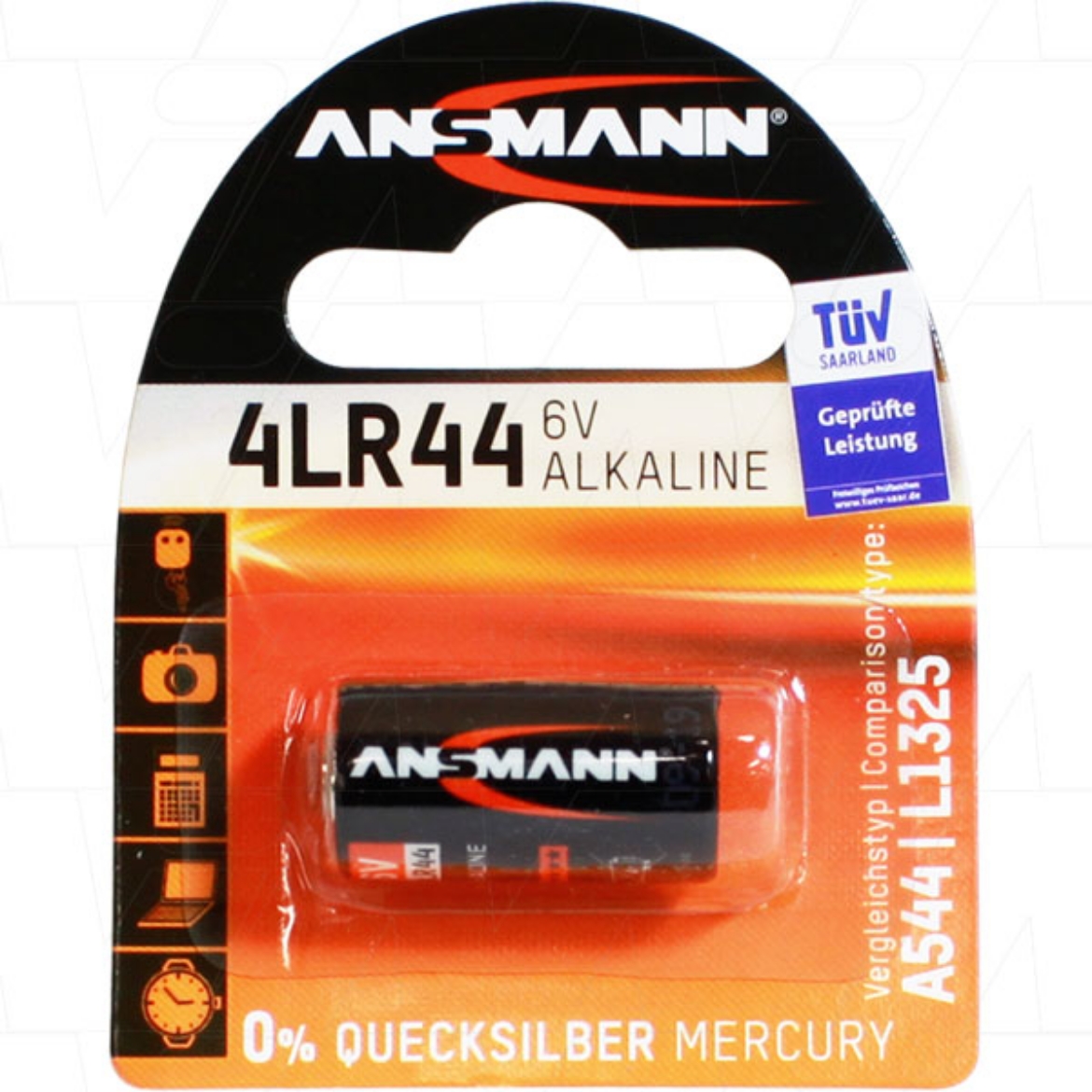 Picture of 4LR44 ANSMANN 6V ALKALINE NON-RECHARGEABLE BATTERY