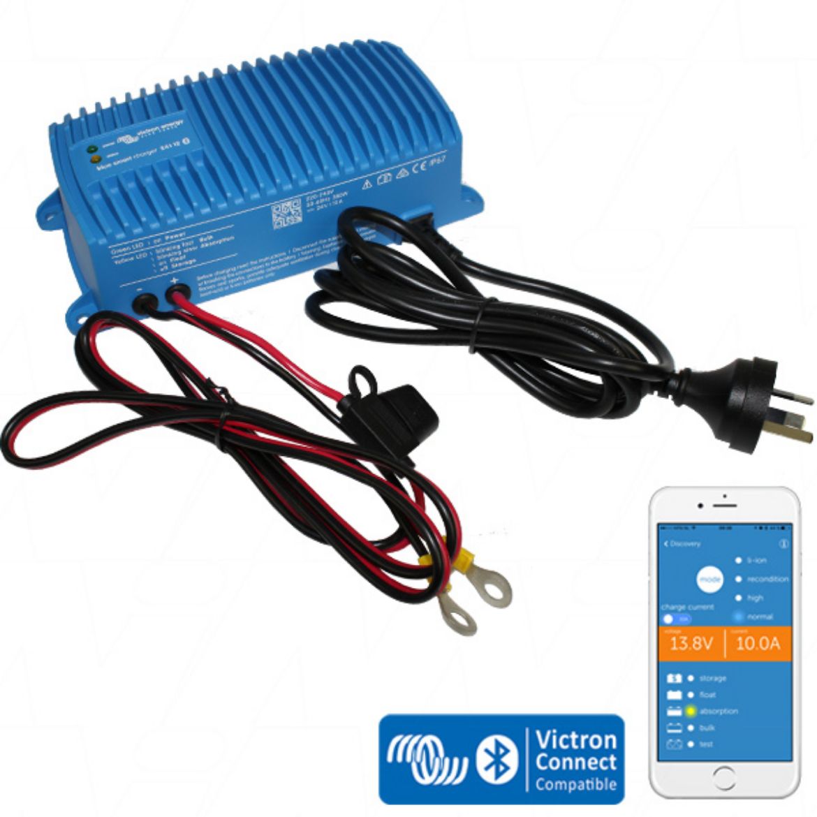 Picture of 24V 12AH VICTRON BLUE SMART SLA/LIFEPO4 CHARGER - IP67 RATING (BPC241247016)