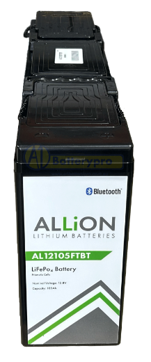 Picture of 12VOLT 105AH / 80A BMS ALLION SLIMLINE LITHIUM DEEP CYCLE BATTERY - BLUETOOTH MODEL - IP65 RATING