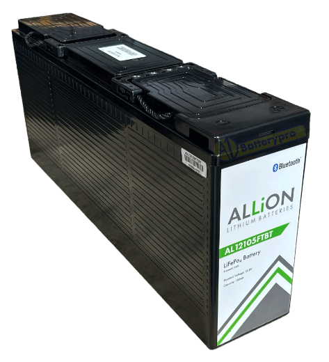 Picture of 12VOLT 105AH / 80A BMS ALLION SLIMLINE LITHIUM DEEP CYCLE BATTERY - BLUETOOTH MODEL - IP65 RATING