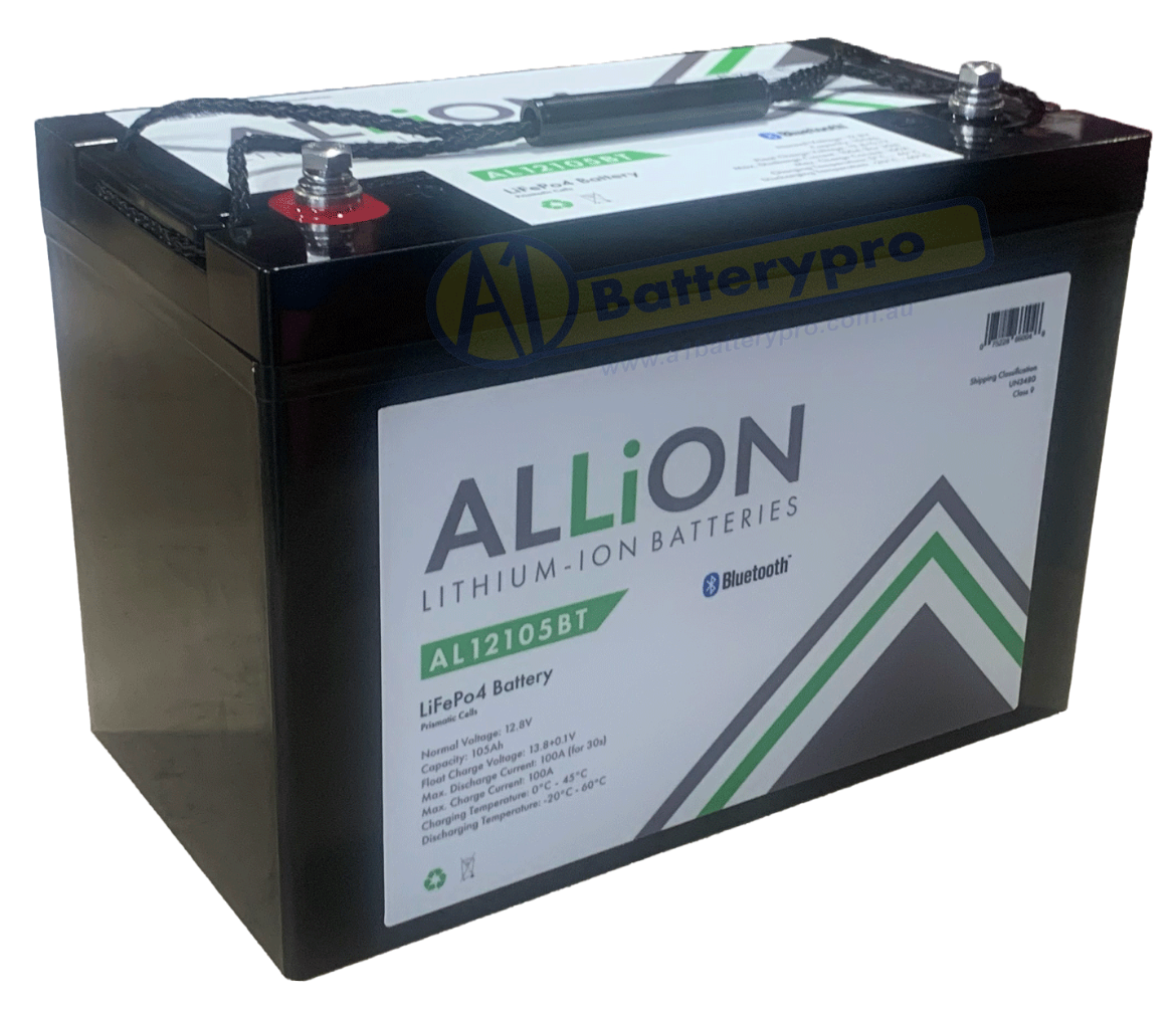 Picture of 12VOLT 105AH / 100A BMS ALLION LITHIUM DEEP CYCLE BATTERY - BLUETOOTH MODEL - IP65 RATING